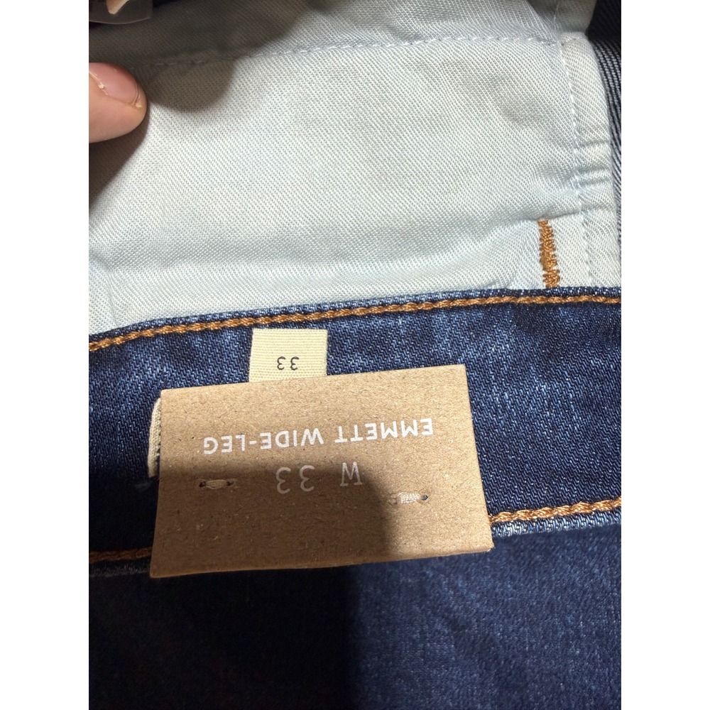 Madewell Emmett Wide-Leg Jeans Womens 33 Blue High Rise Dark Wash Stretch Denim - Picture 12 of 14